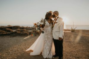 Malibu boho elopement florals planning by meadows events . photos amand meister photography