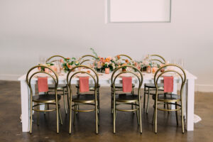 peach and cream flowers spring table design