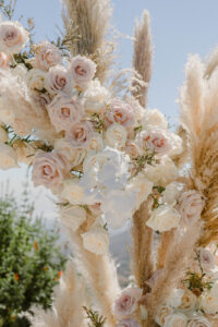 blush and cream wedding arch _california wedding