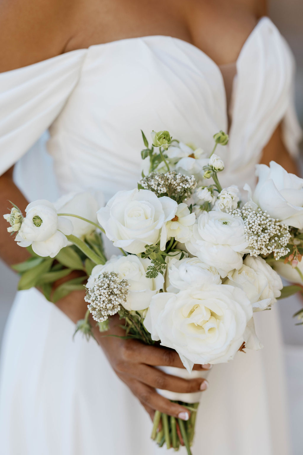 white rose bouquet _santa ynez wedding