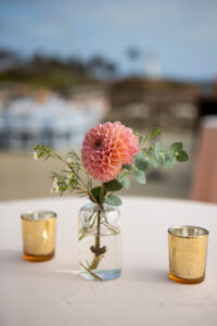 coral dahlias wedding bud vase_summer wedding