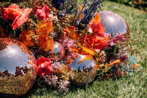color wedding vibrant disco balls_Malibu wedding